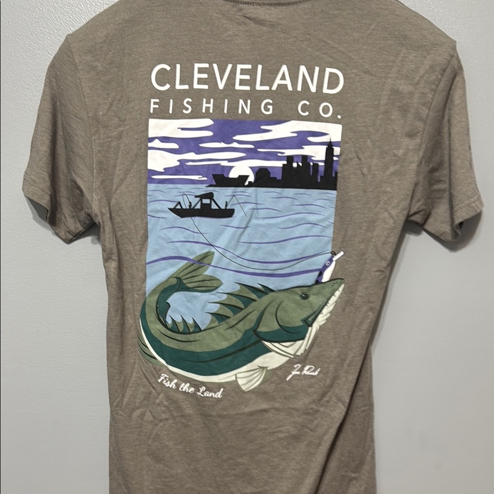Men's Grey Shirt Cleveland Fishing Club